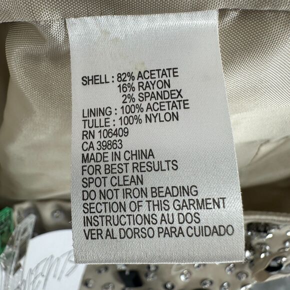 Tahari Womens Strapless Cocktail Dress Size 6 Rhinestones Sequins Party Glam - Picture 12 of 12